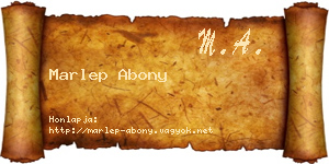 Marlep Abony névjegykártya